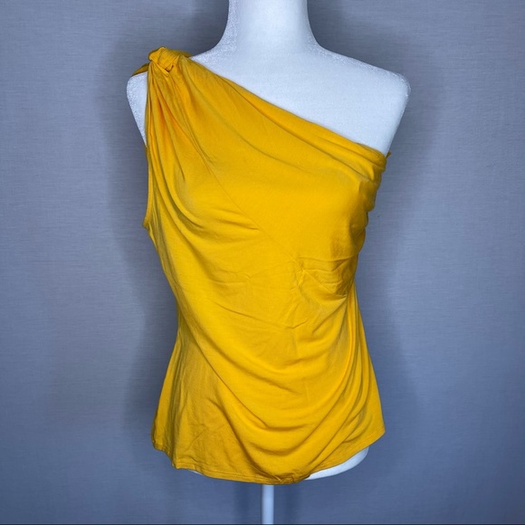 Sleeveless One Shoulder Knit Top a new day Yellow - Picture 2 of 7